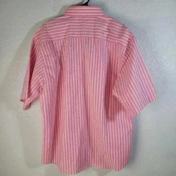 Roar Pink Striped Short Sleeve Button Up Shirt Sz XXL - Picture 2 of 7